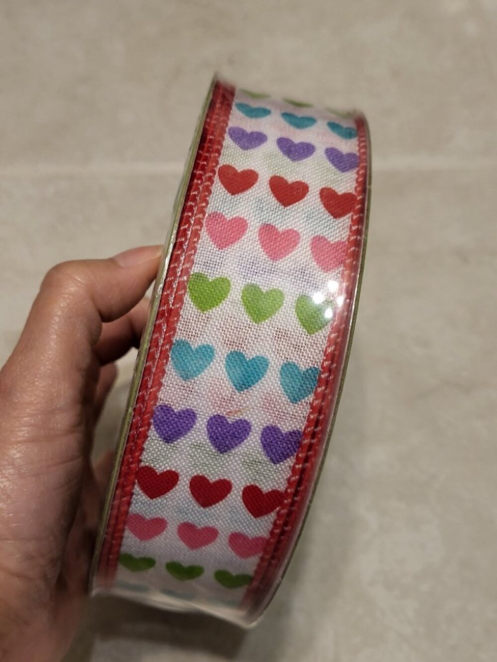 NEW Member's Mark/ Sam's Club Multicolor Heart Design Ribbon- 1.5 Inches